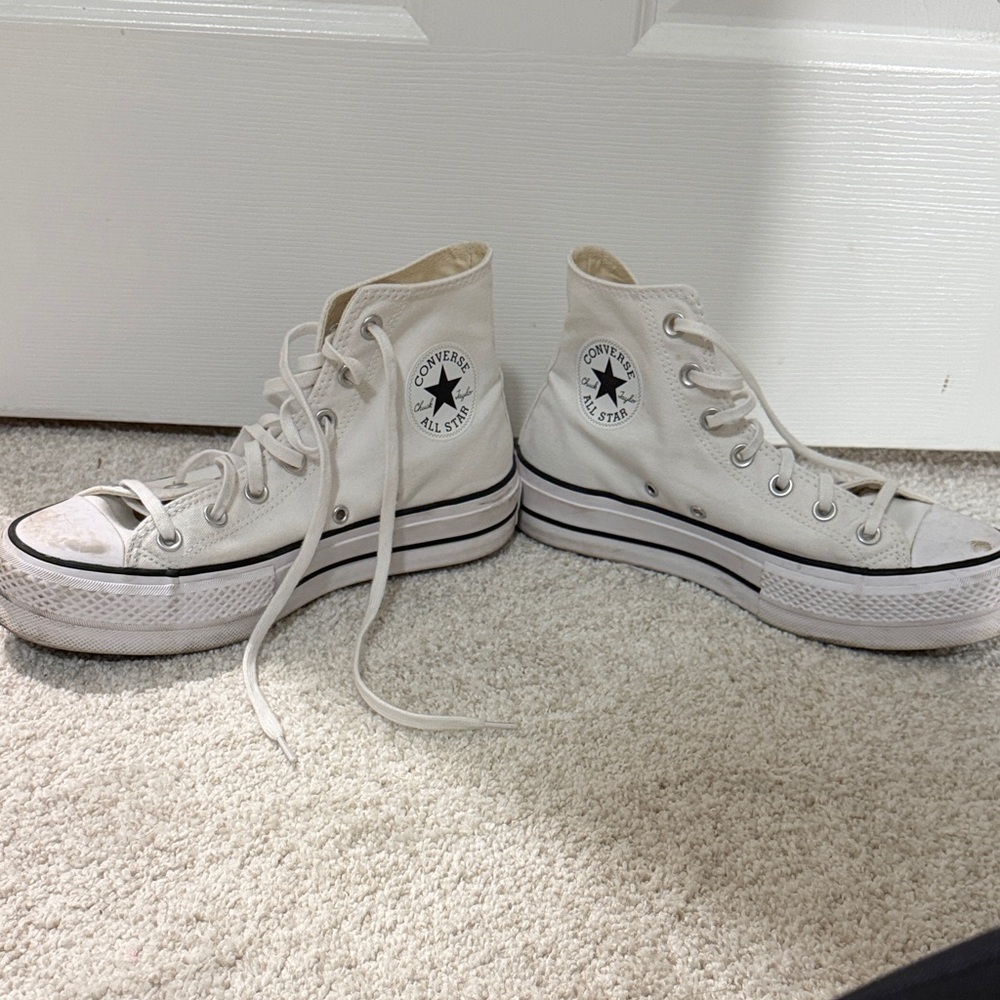 Woman’s Converse All Star White Canvas High-Tops